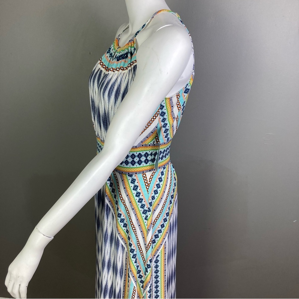 London Times maxi dress size 8 NWT Southwestern halter longline sleek Cleopatra - Picture 8 of 15